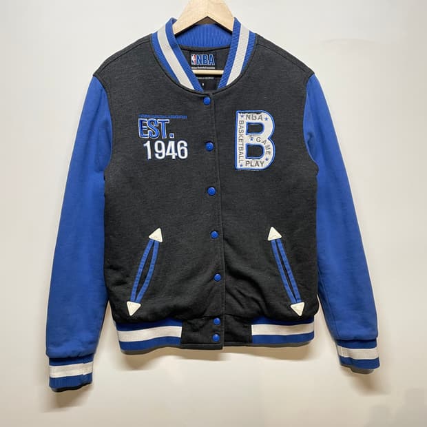NBA 블루/그레이 야구 점퍼