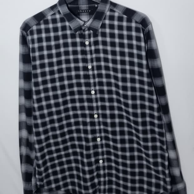 M ) 띠어리 블랙 체크셔츠 남방