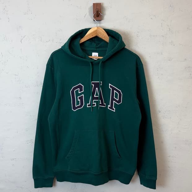 갭 GAP 로고 후드티 그린