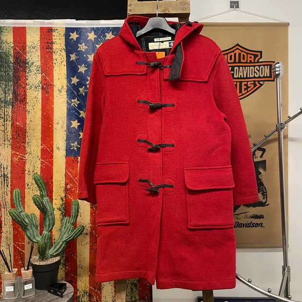 90s 글로버 올 GLOVERALL 후드 더플 코트 떡볶이 코트