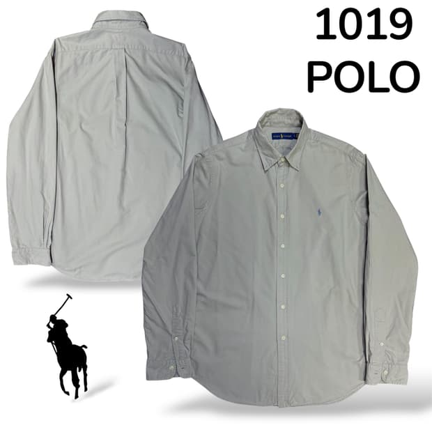 폴로 스몰 로고 솔리드 셔츠 블루 L