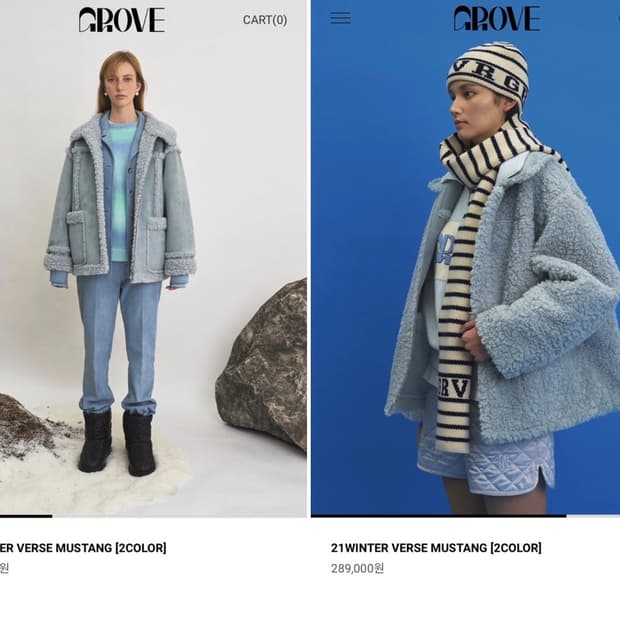 (무배)그로브스토어 GROVE 양면 리버시블 무스탕자켓 4134