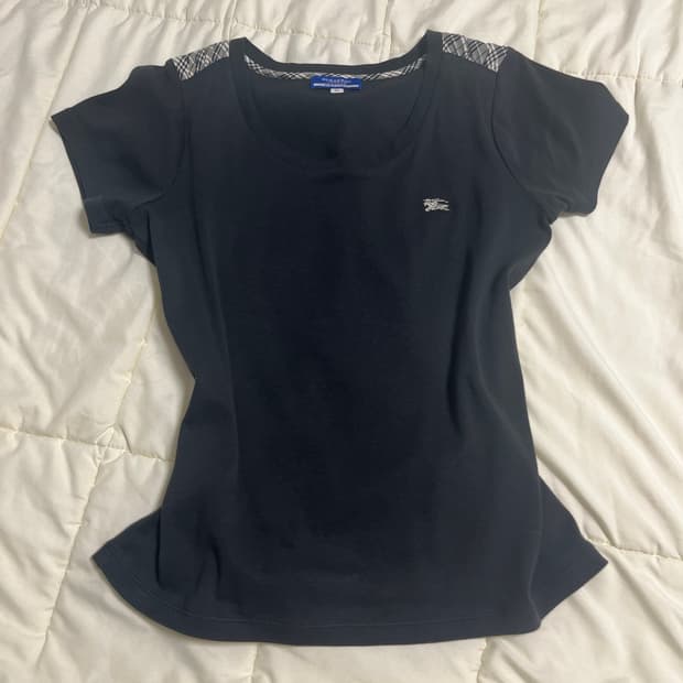 버버리 블루라벨 burberry 로고 체크노바 반팔티셔츠