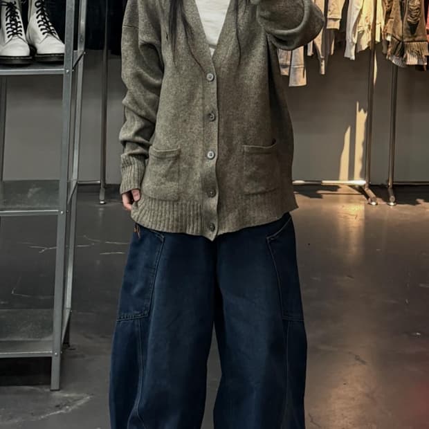 폴로랄프로렌 포니로고 그레이 램스울 가디건 A3651