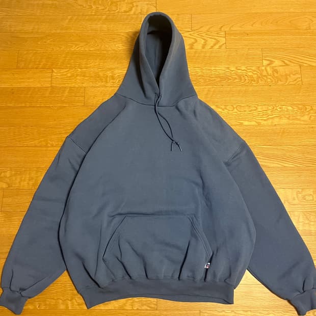 [XXL] 00s 빈티지 러셀 후드 스카이블루