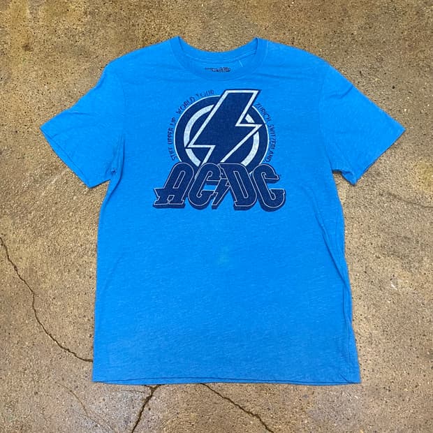 미국 빈티지 AC/DC 프린팅 투어티 락티셔츠 반팔티