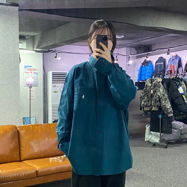 폴로 랄프로렌 딥그린 코튼 셔츠 B3677