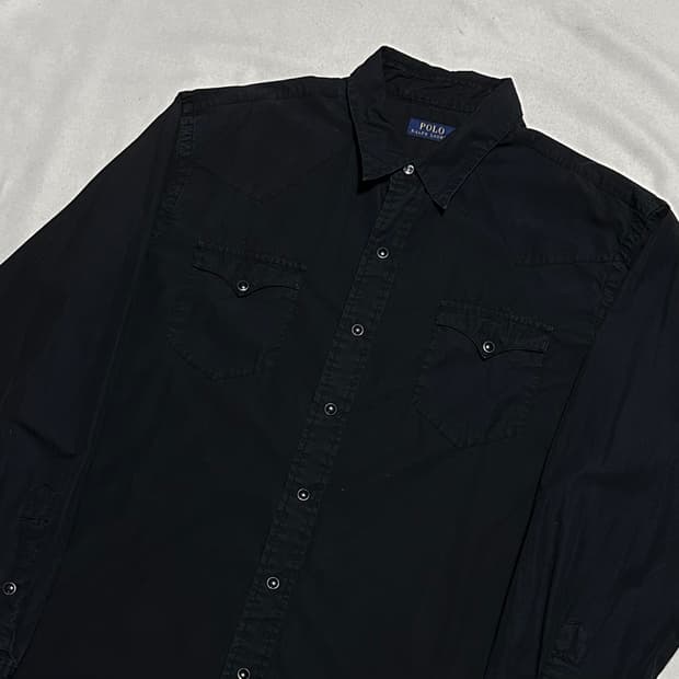 XL 폴로랄프로렌 더블포켓 블랙 웨스턴 셔츠