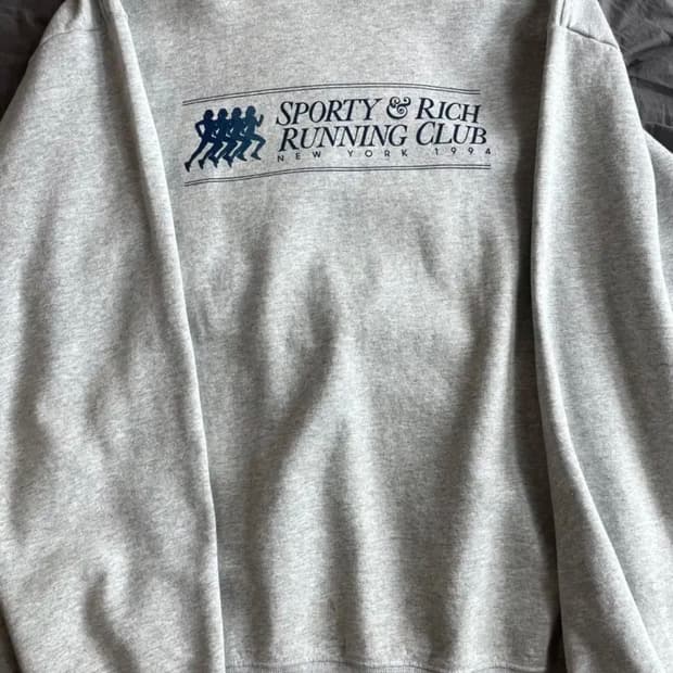 스포티앤리치 맨투맨 헤더 그레이 L