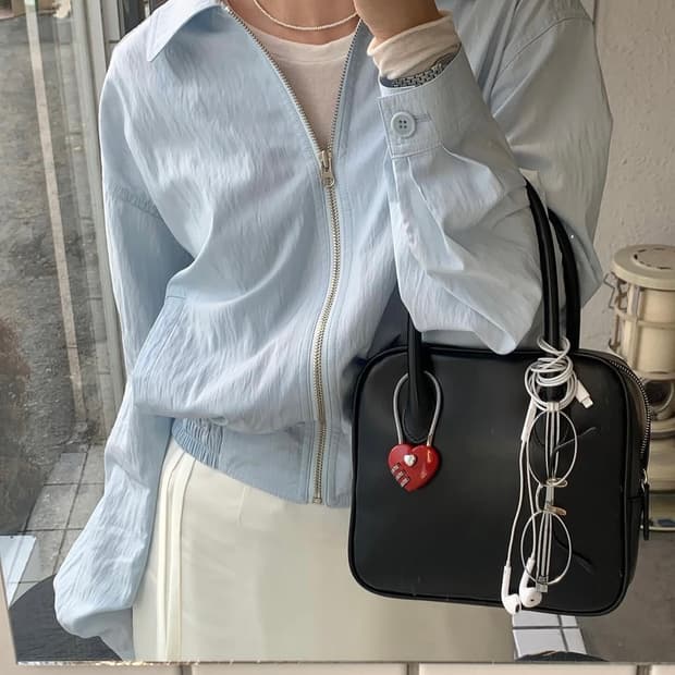 (새상품) 더히어 바이무드 썸머 블루종 화이트