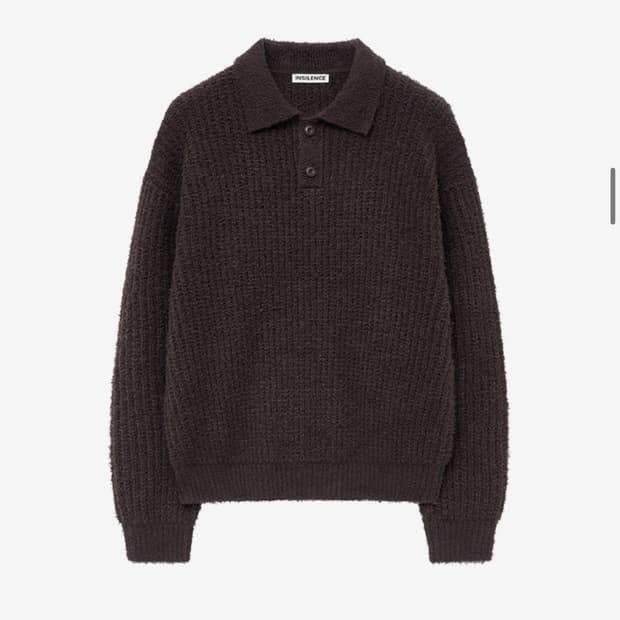 인사일런스 텍스처드 폴로 니트 BROWN L사이즈