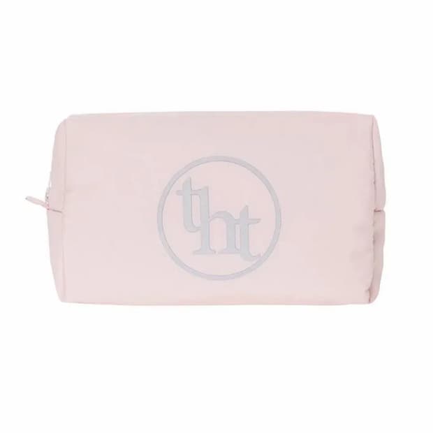 쓰리타임즈 베베 스퀘어 파우치 핑크 블랙