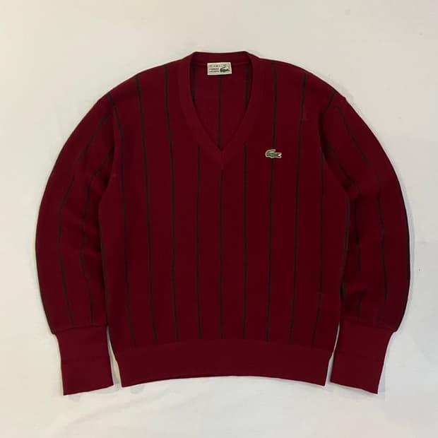 90s CHEMISE 라코스테 스트라이프 울 니트