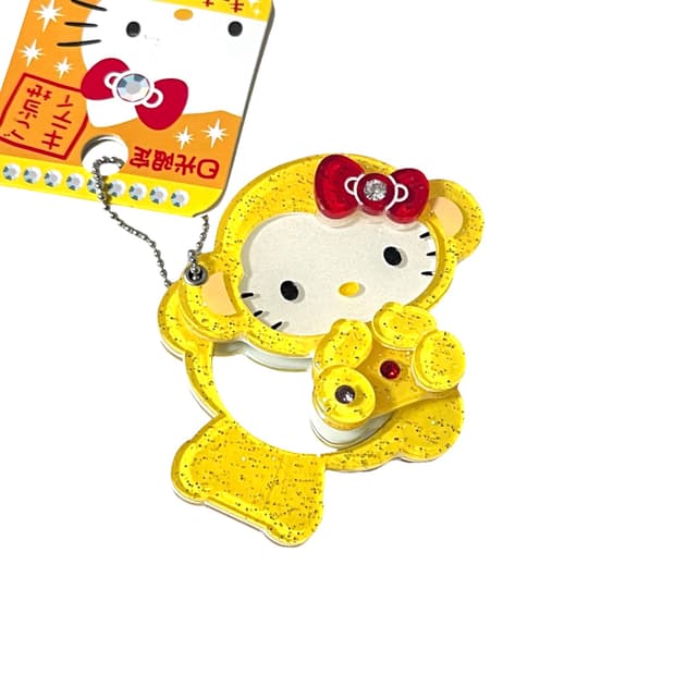 [고전] 원숭이 키티 반짝 거울 키링 슬라이드 미러 스트랩