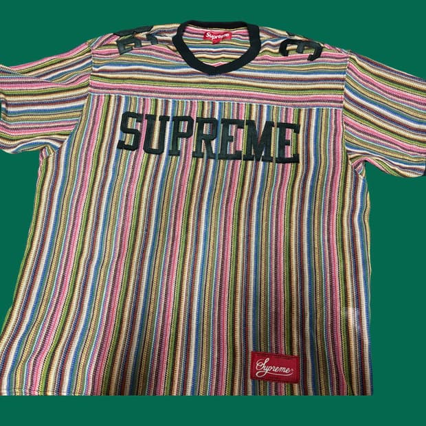 슈프림 오픈 니트 풋볼탑 25ss