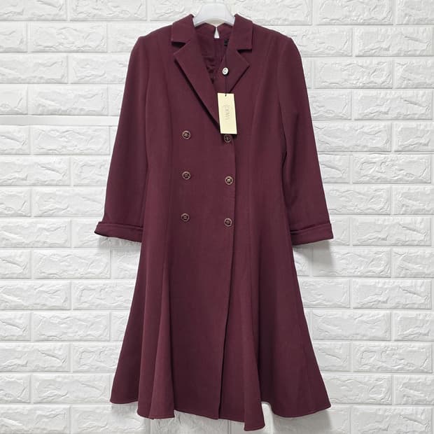 택포// 듀엘 버건디 플레어 원피스 S 새상품