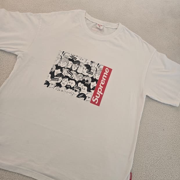 슈프림 Crowd Tee 화이트 반팔 티셔츠 xxl
