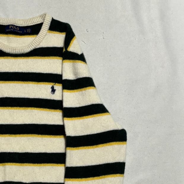 L 폴로랄프로렌 네이비 포니 스트라이프 울 니트