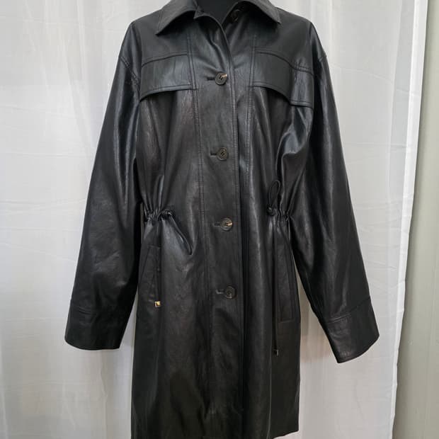 1회착용)도매택 위아(weare)롱 레더코트.레더자켓.가죽코트.가죽자켓