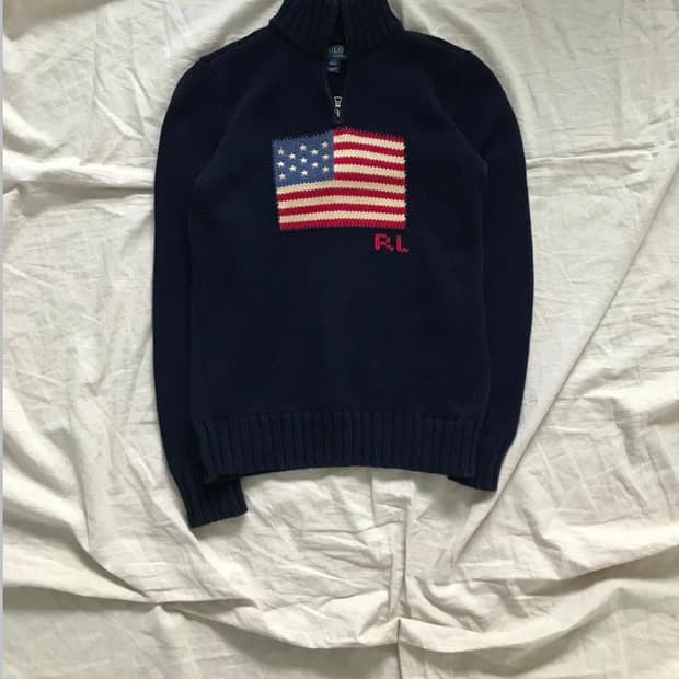 폴로 성조기 니트