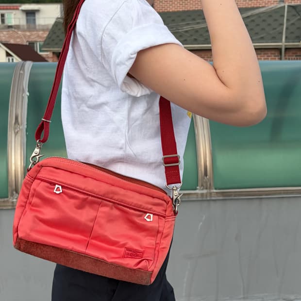 Porter orange red shoulder bag