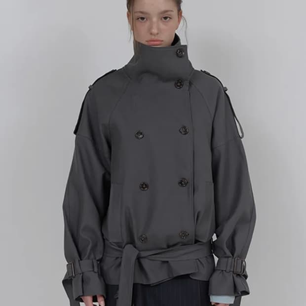 아수라 AUTHENTIC TRENCH JACKET (CHARCOAL)