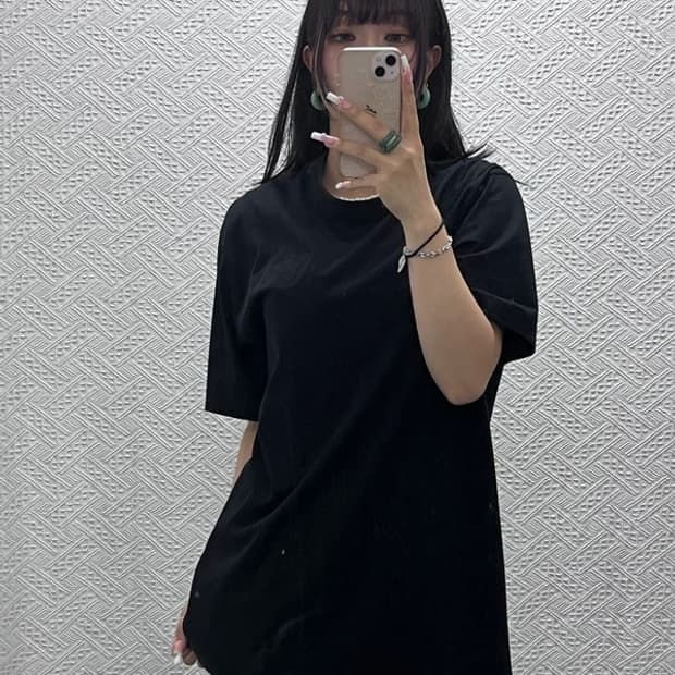 요지야먀모트 Y-3 아디다스 무지 올블랙 반팔티 M C13866