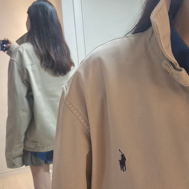  폴로 랄프로렌의 베이지색 코튼 스윙탑 자켓