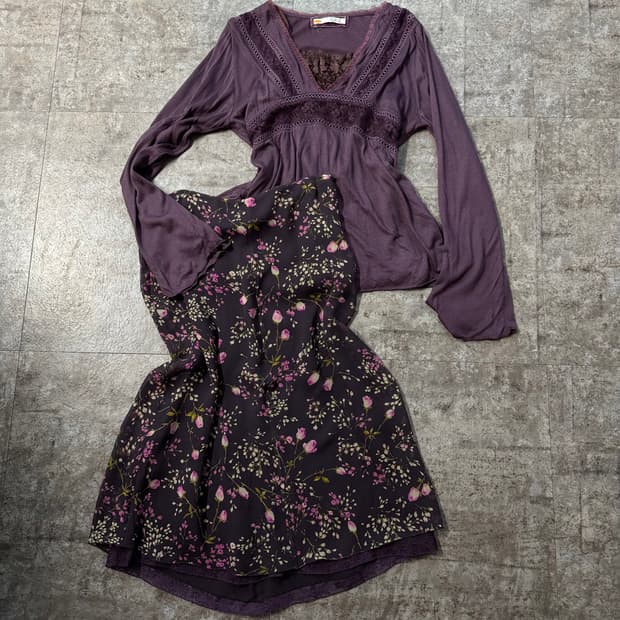 레이어드 블라우스 막스마라 스커트 3pcs SET