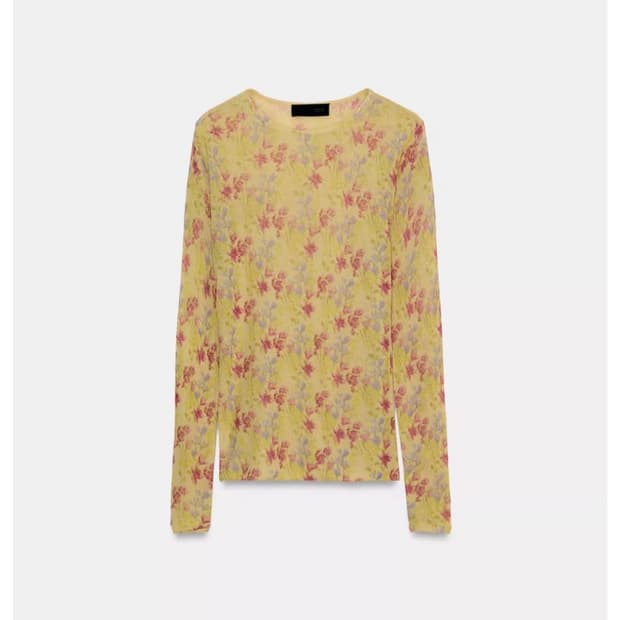 자라 플로럴 패턴 니트 탑