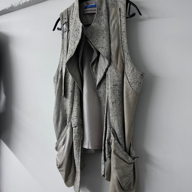 데무 트위드 드레이프 베스트