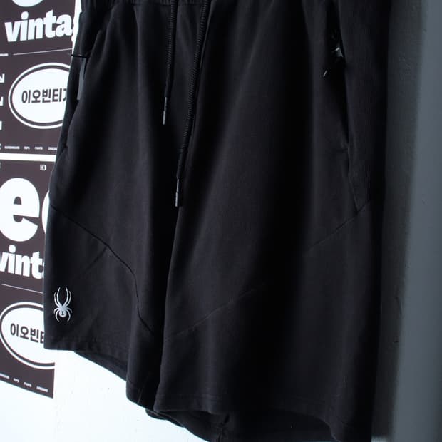 (XL-2XL) 스파이더 반바지 팬츠 밴딩 블랙 에이징-P10525