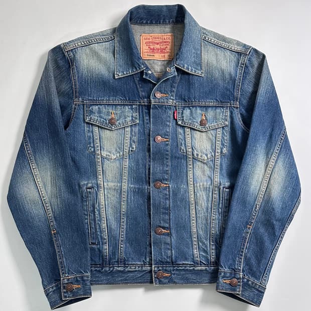 리바이스 워싱 데님 트러커 자켓
