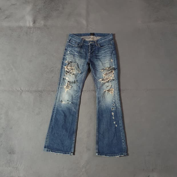 Jackrose 잭로즈 디스트레스드 부츠컷 데님 팬츠 31