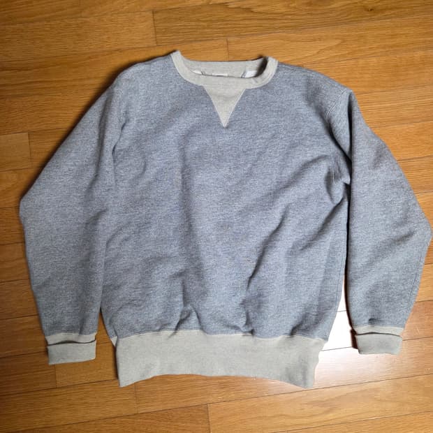 브론슨 더블 v 인서트 스웨트셔츠 헤비 웨트 코튼 스웨터 XL