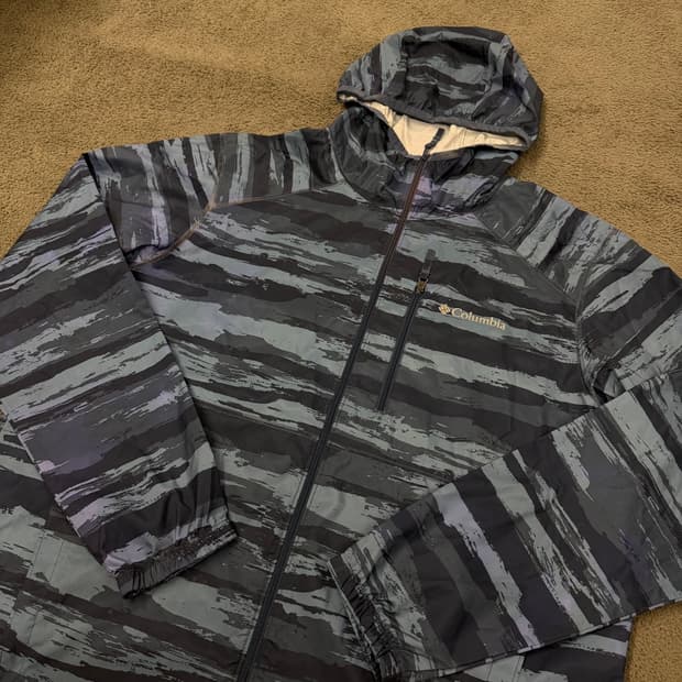[ 정품/XXL ] 컬럼비아 카모플라쥬 후드 바람막이 자켓