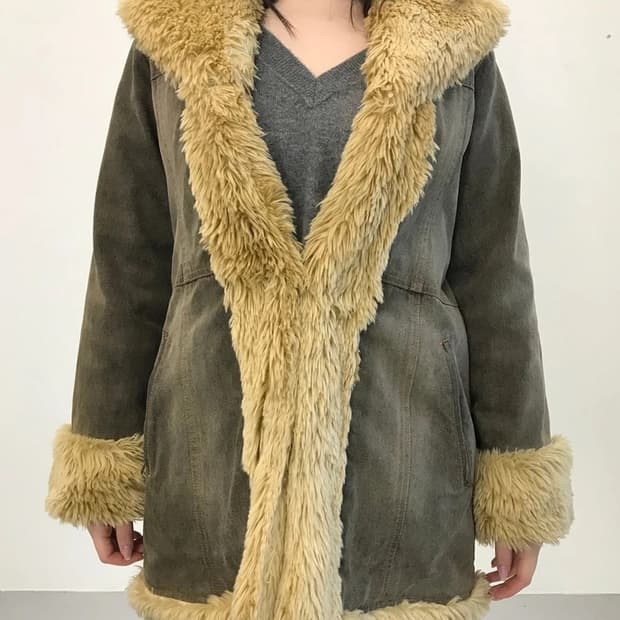 BEGUM Faux Suede Fur Lined Coat