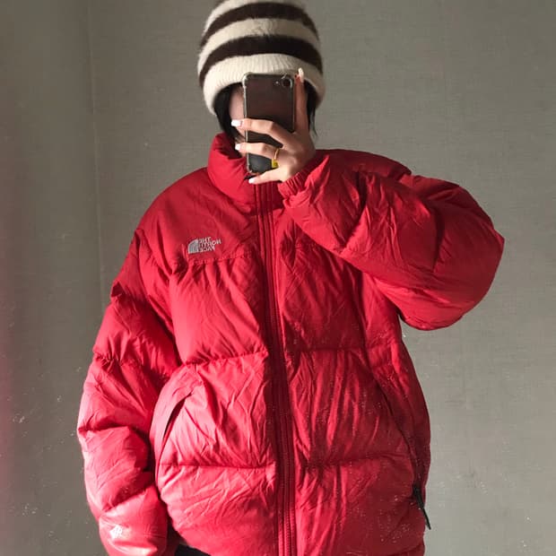 노페 레드 패딩