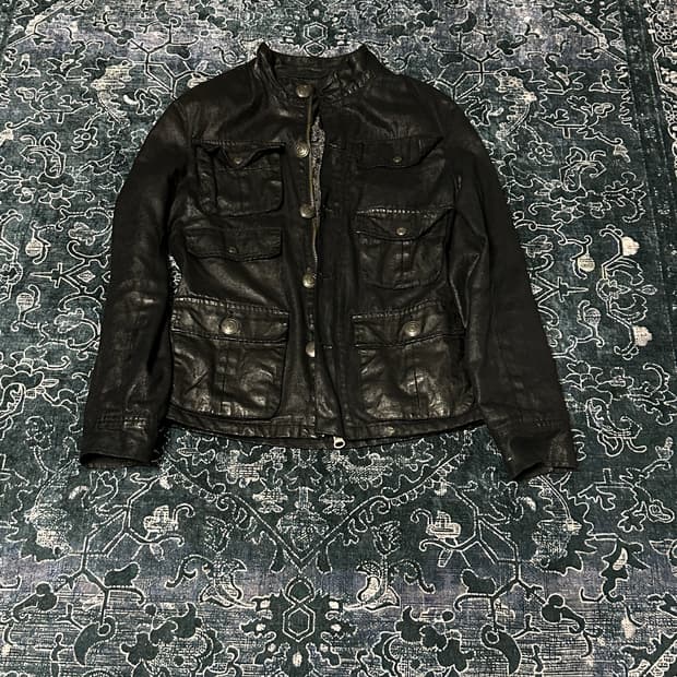 Vintage coated leather jacket