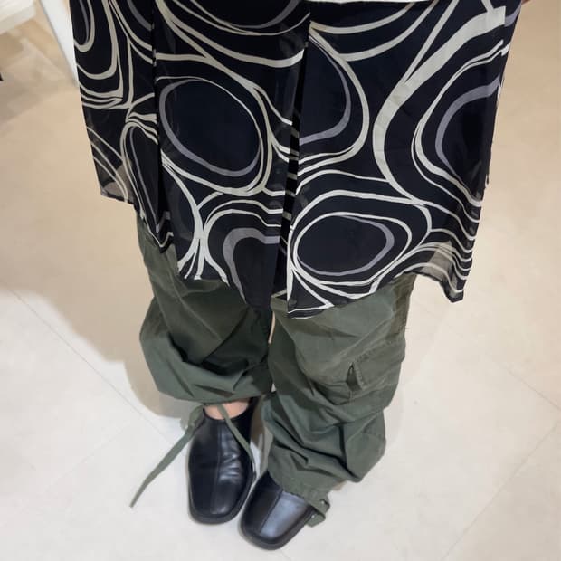 circle pattern flared skirt