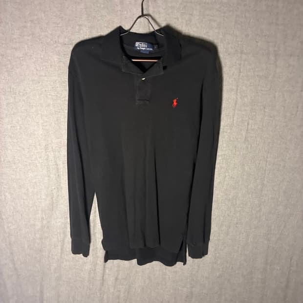폴로 랄프로렌 블랙 긴팔 카라티 S사이즈