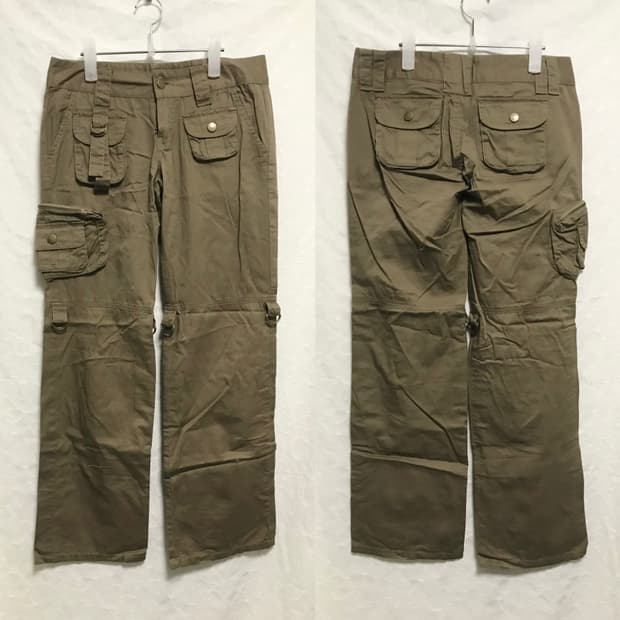 빈티지 y2k 그런지 볼드 포켓 링 카고 팬츠