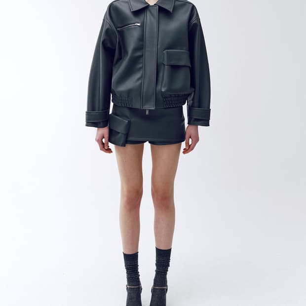 민아송 minasong  SS24 FAUX LEATHER JACKET