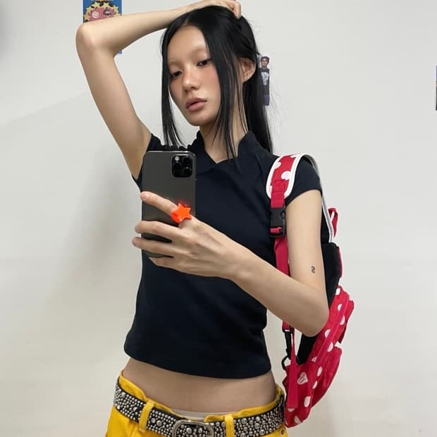 Qipao Wrap Black T-Shirt 