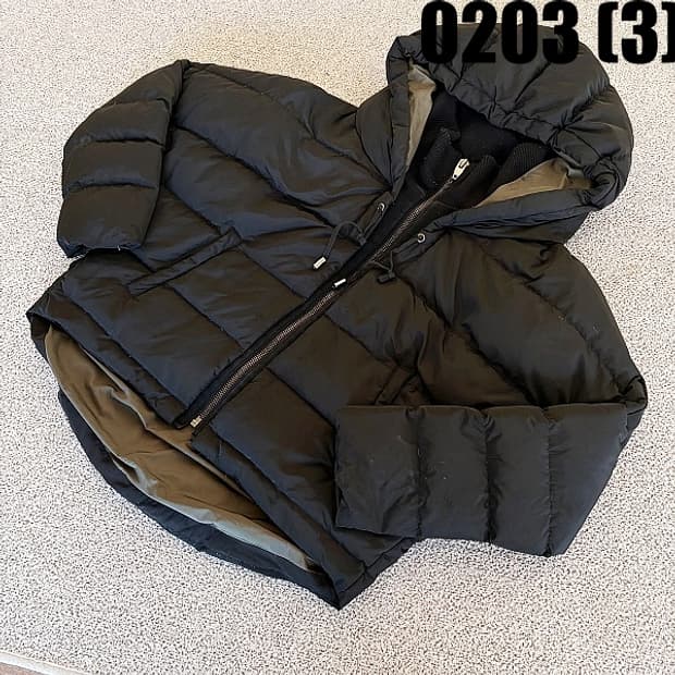 [F] 르샵 여성 블랙 오리털 이중 후드 패딩점퍼