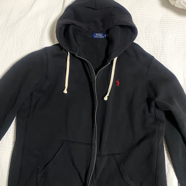 폴로 랄프로렌 검정 기모 후드집업(XL)