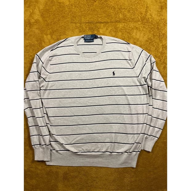 폴로 랄프 로렌 Y2K 스트라이프 피마 코튼 니트 스웨터