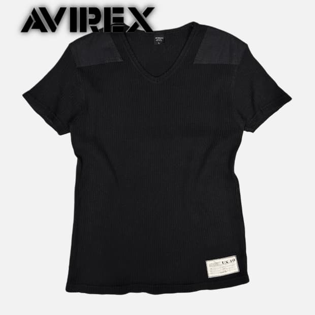 military ribbed v-neck t-shirt