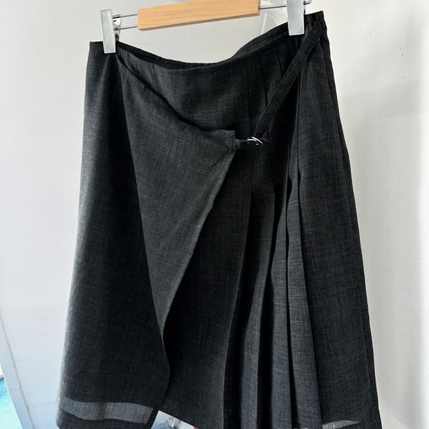 Summer wool poly design mid skirt