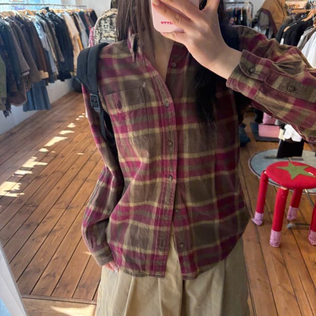 폴로 레드 체크 셔츠